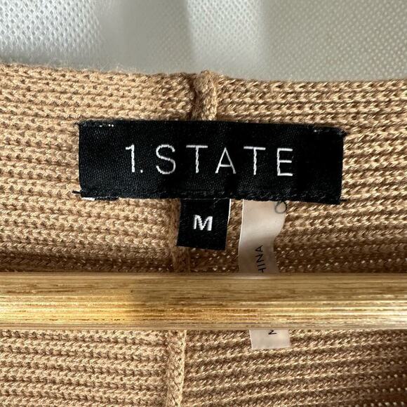 1.STATE Rib-Knit Bubble Long Sleeve Sweater Wild Oak
Size Medium Neutral - Picture 5 of 10